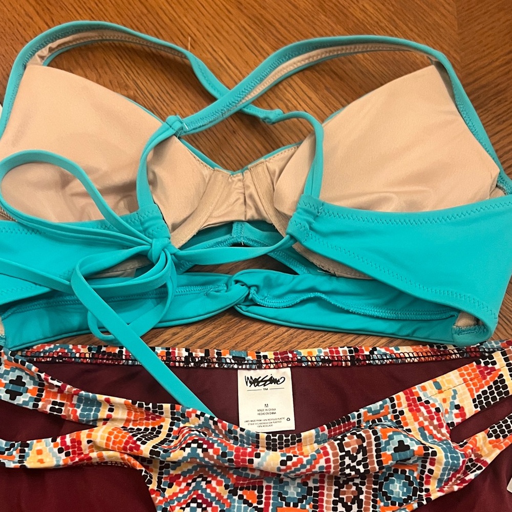 Massimo Teal And Patterned Bikini Set - image 5